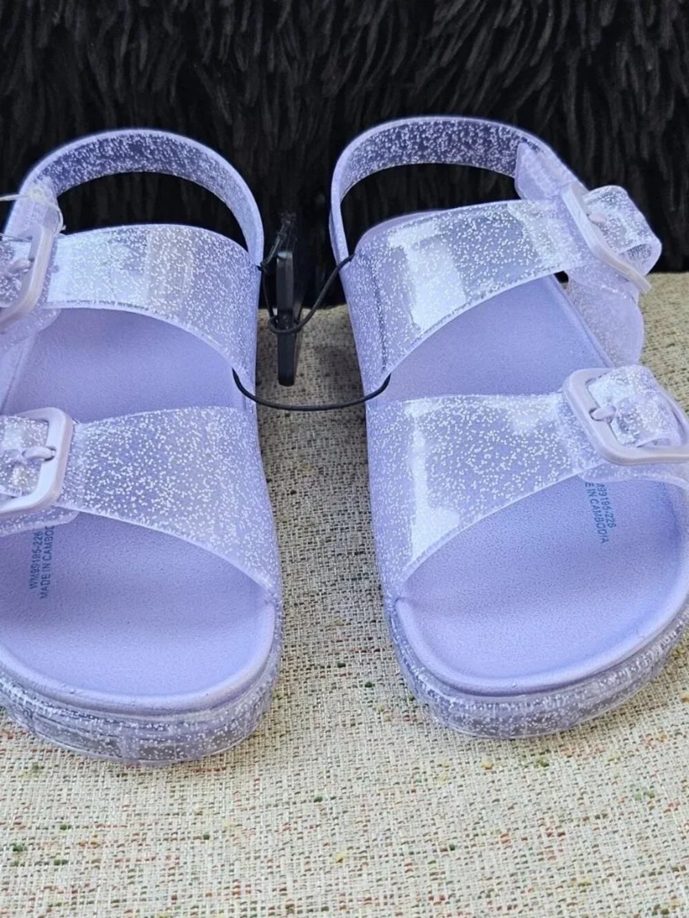 Wonder Nation Kids Slides Sandal Lilac Jelly Plastic Shoes Size 11 kid NWT